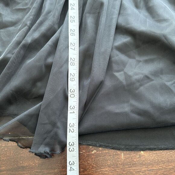 Urban Outfitters Black Babydoll Dress Chiffon Puff Sleeve Witch Goth Twilight L - Picture 11 of 13